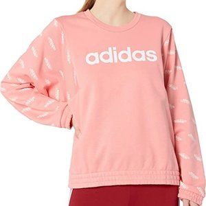 🆕adidas Women's Favorites Sweatshirt, SM and MD - Glory Pink/White, Brand NEW
